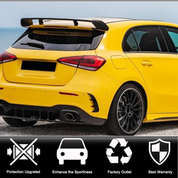 Накладки на задний бампер (для A45 AMG 2021-2023, Карбон) для Mercedes A-сlass W177 2018- гг | Зображення 1