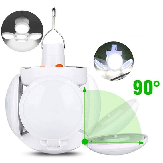 Лампа підвісна на сонячній батареї BL 2029, з USB, 14х12см / Ліхтар для кемпінгу з гачком / Складний акумуляторний світильник | Зображення 4