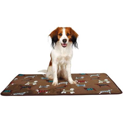 Коврик для животных Trixie FunDogs 90х68 см Коричневый с собачками (4057589371249) | Зображення 1
