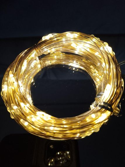 Гирлянда на батарейках (3шт АА) "светодиодные капли" 10м, 100LED, теплый белый цвет | Зображення 2