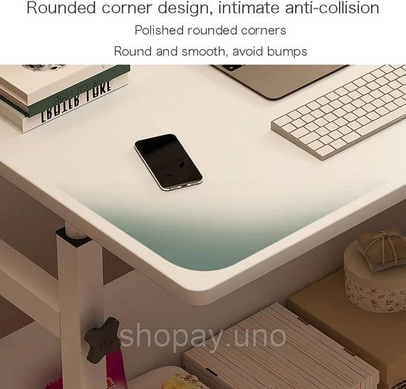 Компьютерный стол 1849 белый 60×60×80 см • Стол для ноутбука, учебы и работы 1849 с полками для дома и офиса | Зображення 4