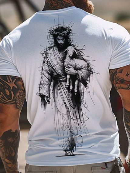 Футболка чоловіча з принтом повсякденна XL Білий