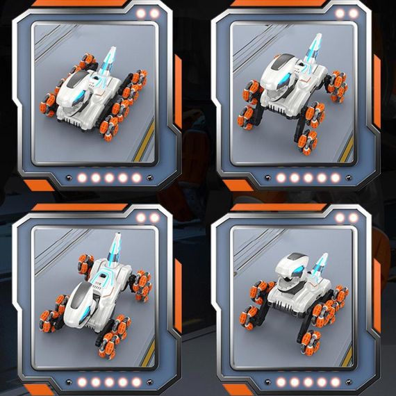 Дитячий восьмиколісний динозавр на радіокеруванні SHT 2590 2.4G (with 2 remote) Grey / Orange | Зображення 3