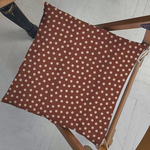 Подушка на стул с завязками Горох на коричневом фоне 40x40x4 см (PZ_23F012)
