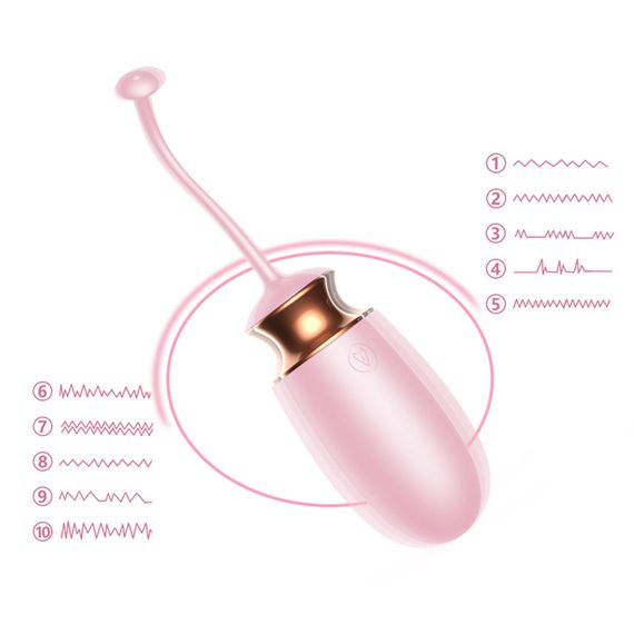 Віброяйце - Vibrating Silicone Love Egg Pink, USB, 10 Function, Heating, Voice Control | Зображення 9