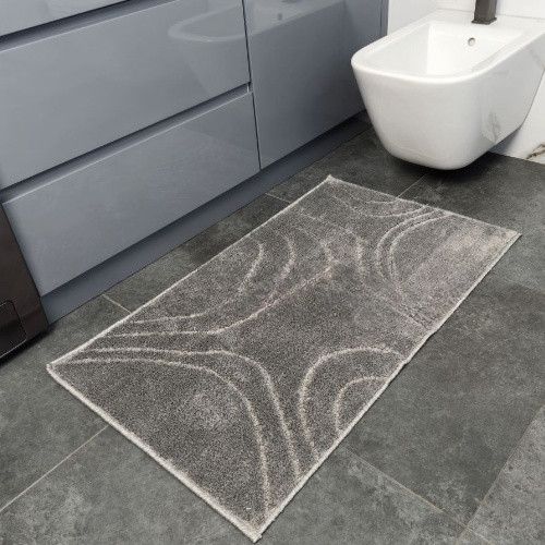 Набір килимків для ванної кімнати 2шт 57*100см+57*50см U-виріз Абстракція Joy сірий тафтинг Дариана | Зображення 6