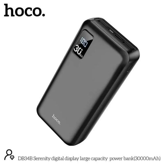 Портативна Батарея Power Bank Hoco DB34B 30000mAh 2USB Powerbank Повербанк Портативний зарядний пристрій | Зображення 2