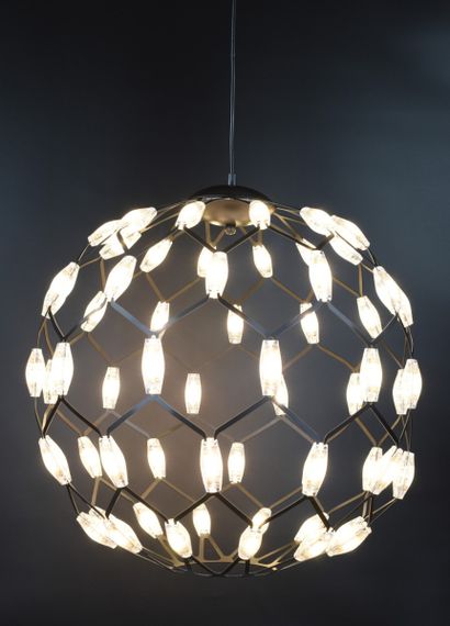 Люстра світлодіодна підвісна LED світильник для квартири на стелю лед 26316 Чорний 65-250х50х50 см. | Зображення 2