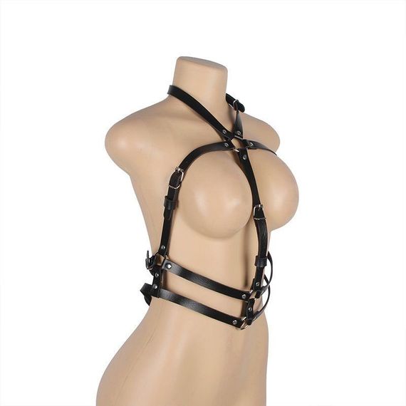 Портупея зі штучної шкіри Star Night Leather Chest Harness Straps, чорна sexstyle | Зображення 13