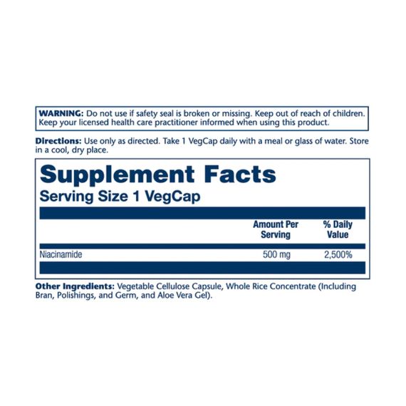 Niacinamide 500mg - 100 vcaps | Зображення 1