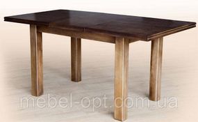 Дерев'яний обідній стіл Петрос, темний горіх 120-160х80 см