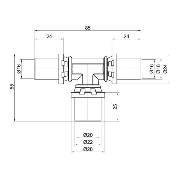Трійник прес Icma 16х20х16 №406 | Зображення 1