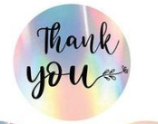 Наклейки ,стікери  Thank You круглої форми ,голографічні | Зображення 2