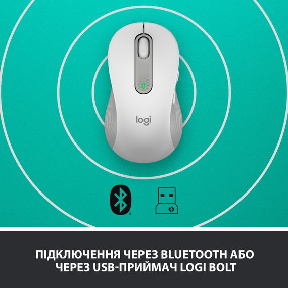 Мишка Logitech Signature M650 L Wireless LEFT Off-White (910-006240) | Зображення 4