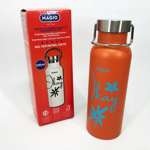 Термопляшка Magio MG-1041O 500 мл, Термос для питної води, Гарний якісний термос | Зображення 2