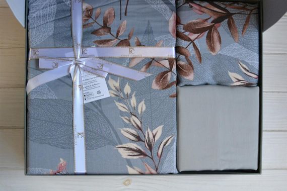 Постельное белье First Choice Cotton Satin 160x220 см семейный Albert Grey | Зображення 4