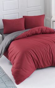 Постельное белье Charlotte Colorpool Ranforse 200х220 см Antrasit-Bordo