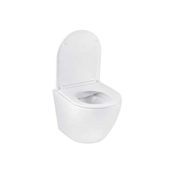 Унітаз підвісний безобідковий Kroner Harz WHI493736 RIMLESS з сидінням Slim Duroplast / Soft-close / Quick rel | Зображення 2