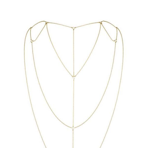 Ланцюжок для спини Bijoux Indiscrets Magnifique Back and Cleavage Chain - Gold, прикраса для тіла | Зображення 1