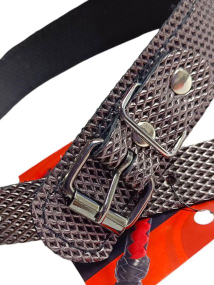 Спокусливий нашийник із високоякісної натуральної шкіри в графітовому кольорі Sex Aura | Зображення 3