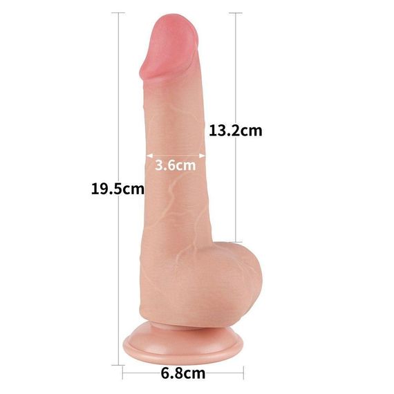 Фалоімітатор 7'.5' Sliding Skin Dual Layer Dong FLESH Sex Aura | Зображення 2
