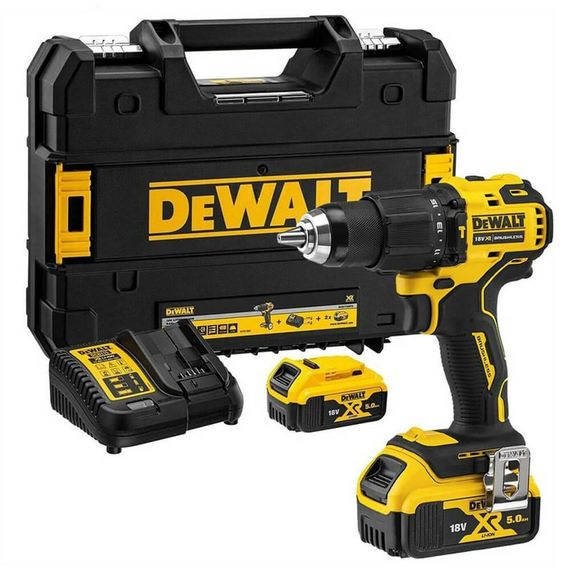 Дрель-шуруповерт аккумуляторная бесщёточная ударная 65 Нм DeWALT DCD709P2T | Зображення 1