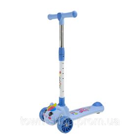 Детский самокат 3-х колесный SC2619(Blue) колеса PU, с музыкой и светом