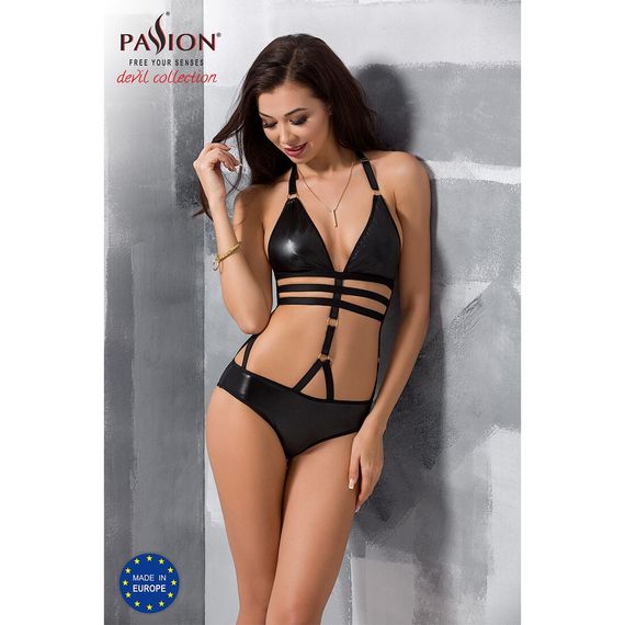 Боді монокіні під латекс Passion Exclusive LAMIS BODY S/M, black | Зображення 2