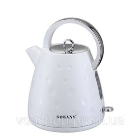 Електрочайник Sokany SK1033B 1.7 літра безшумний 1850 Вт Білий