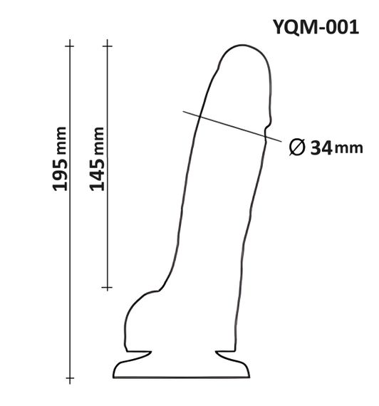 Фалоімітатор з мошонкою на присосці OYO YQM-001 (довжина 19.5 см, діаметр 3.6 см) Sex Aura | Зображення 8