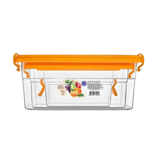 Набір контейнерів для харчових продуктів 0,85л/1,6л/3л 3в1 Народний продукт | Зображення 1