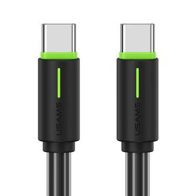 Дата кабель Usams US-SJ734 Bicolor Charging YR Ser. Type-C to Type-C 60W (1m) Black