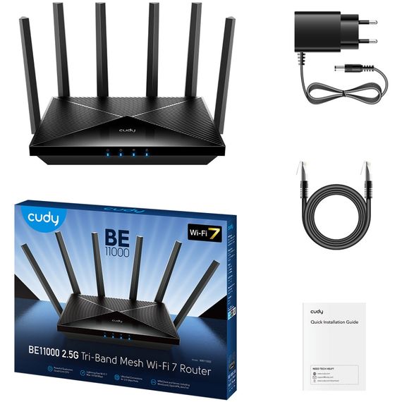 Маршрутизатор Cudy WR11000, BE11000 2.5G Tri-Band Wi-Fi 7 Mesh Router | Зображення 2