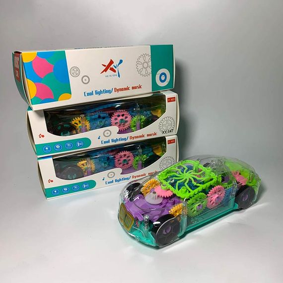 Детская музыкальная машинка A-Toys XY.147-2 прозрачный корпус, цветные детали, звук, свет, в коробке (6973460010015) Фиолетовый | Зображення 2