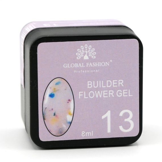 Гель для моделювання нігтів з додаванням сухоцвіту Flower Builder Gel №13, 8г