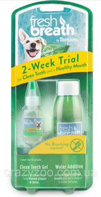 Набір для догляду за зубами для собак TropiClean Fresh Breath 2-Week Trial добавка у воду та гель 15/120 мл 002944