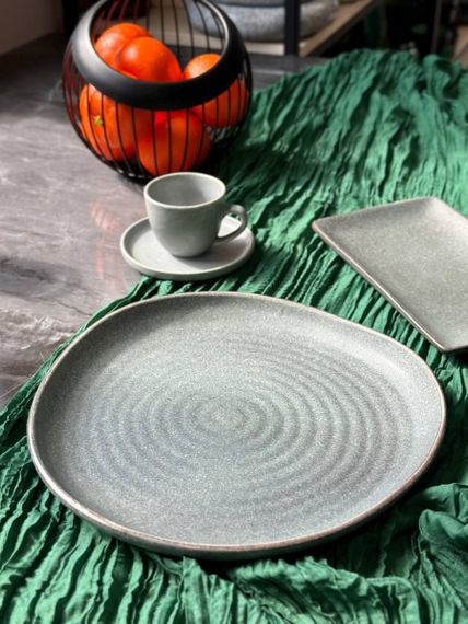 Тарелка обеденная фигурная Olens Дюна 101-0565 27 см серая | Зображення 1
