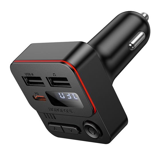 АЗУ FM модулятор Borofone BC60 Hero 35W (2USB-A/1C) Black | Зображення 2