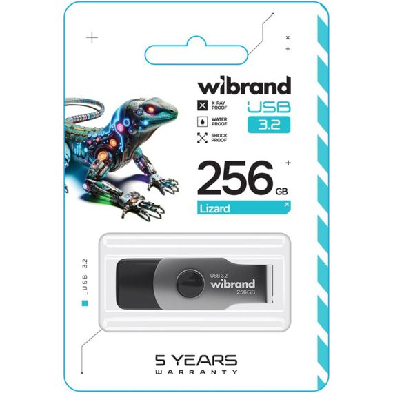 USB флеш накопичувач Wibrand 256GB Lizard Black USB 3.2 (WI3.2/LI256P9B) | Зображення 2