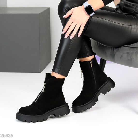 Теплі повсякденні замшеві черевики на блискавці низький хід | Зображення 1