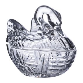 Конфетница стеклянная с фигурной крышкой 14х9х11 см ваза конфетница HP-YH-40