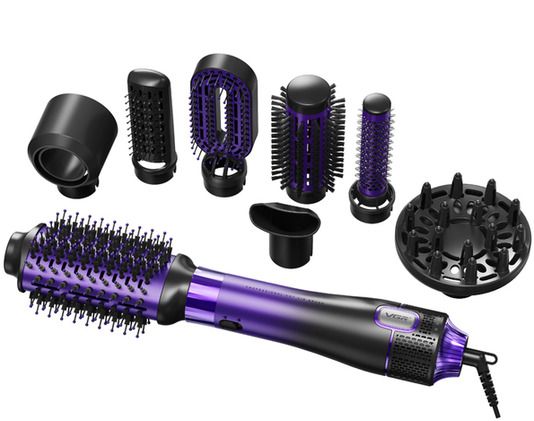 Фен-щітка стайлер XPRO V-488 Purple 8 в 1 з 8 насадками та 4 режимами (45703-V-488 PURPLE_1131) | Зображення 3