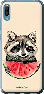 Чохол на Huawei Y6 2019 Єнотик з кавуном "4605u-1666-2448"