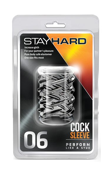 Насадка STAY HARD-COCK Sleeve 06, CLEAR, Прозрачный | Зображення 1