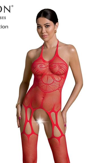 Бодістокінг-комбінезон Passion ECO BS002, Червоний, День закоханих, One Size, ONE SIZE