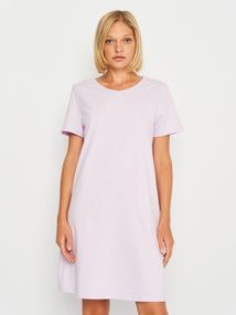 Жіноча нічна сорочка з коротким рукавом лавандова, 4XL