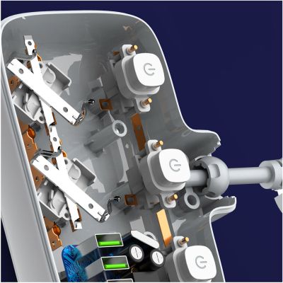 Сетевой фильтр питания ColorWay CW-CHE24PDW 2 розетки/4USB (CW-CHE24PDW) | Зображення 6