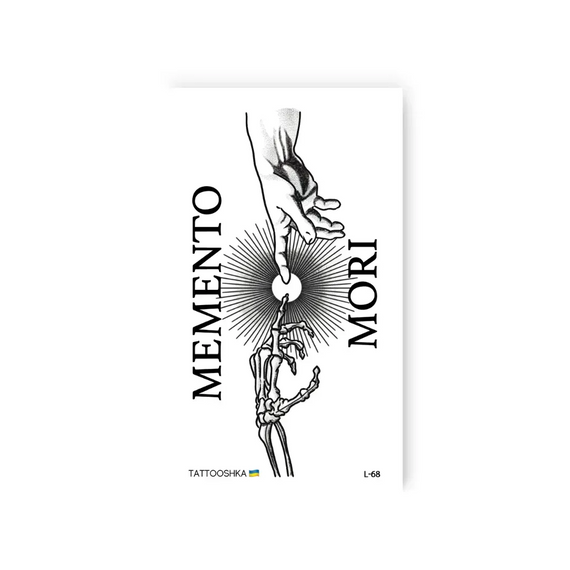 Тату тимчасове Memento Mori Tattooshka L-68 Чорний shop (4825800010433)