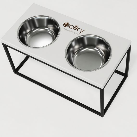 Миски на подставке для средних и больших собак Hollky Base L (2 × 0,95 л) BL-422120-BLWH | Зображення 6