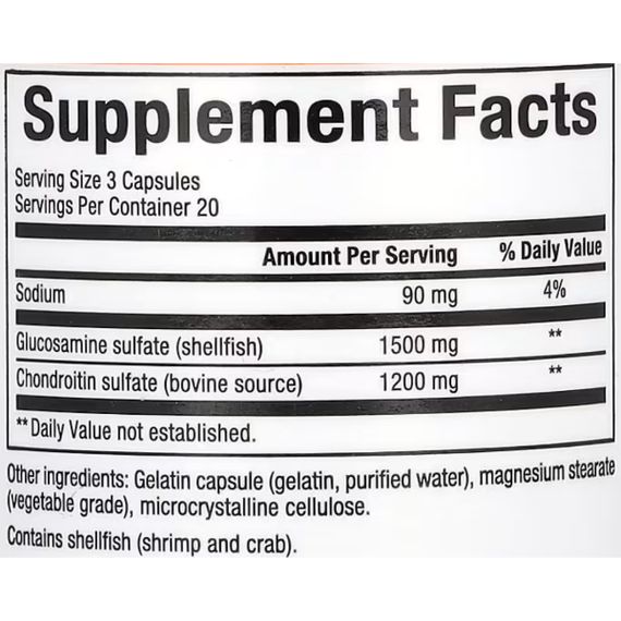 Препарат для суглобів та зв'зок Natural Factors Glucosamine & Chondroitin 60 Caps | Зображення 1